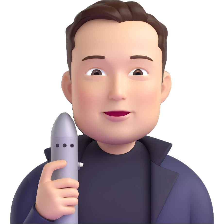 Elon Musk friendly expression emoji