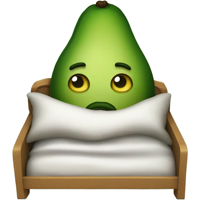 Generate a sleeping avocado emoji with a nightcap, symbolizing good sleep for proper nutrition. emoji