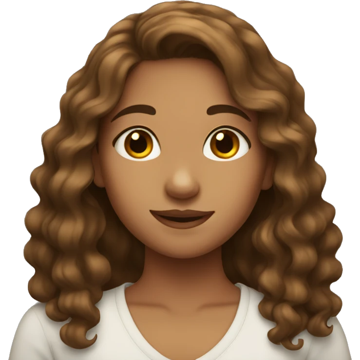 girl with wavy brown hair emoji