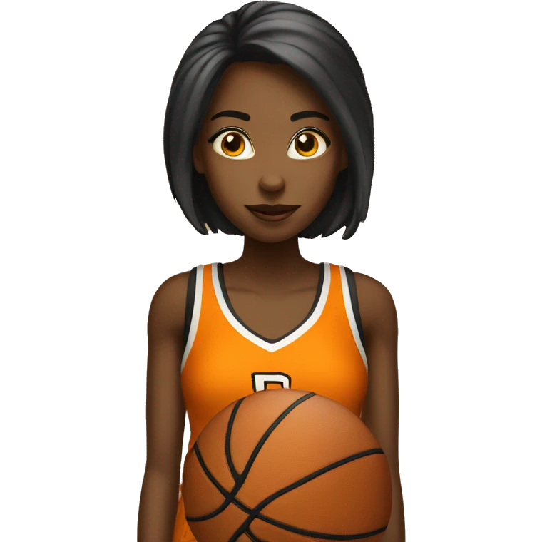 Basketball girl black emoji