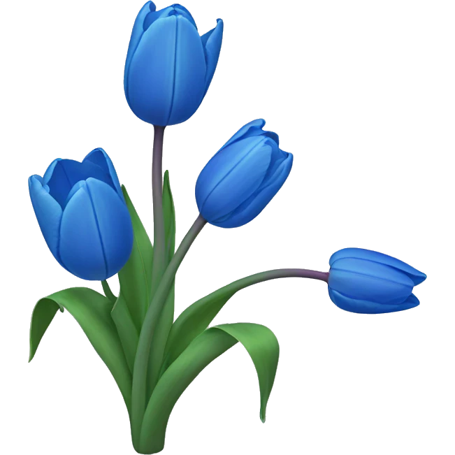 Blue tulip emoji
