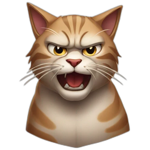 Expressive mad annoyed angry feline cat emoji