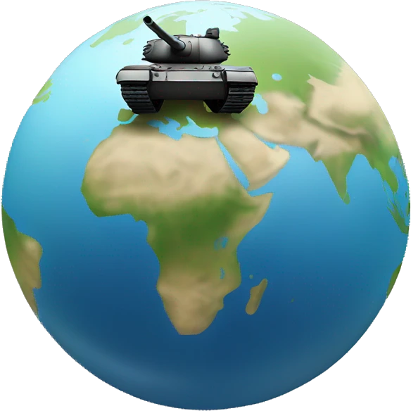 A TANK ON A GLOBE emoji