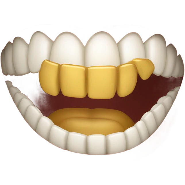 Smiling golden tooth emoji