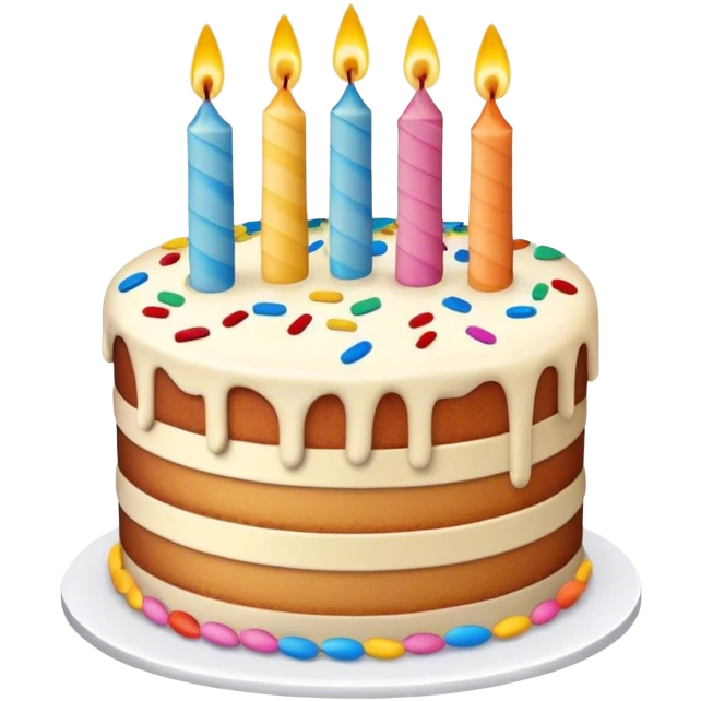 Realistic confetti birthday cake emoji