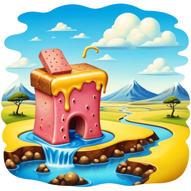 spam land surreal dali style melting landscape emoji