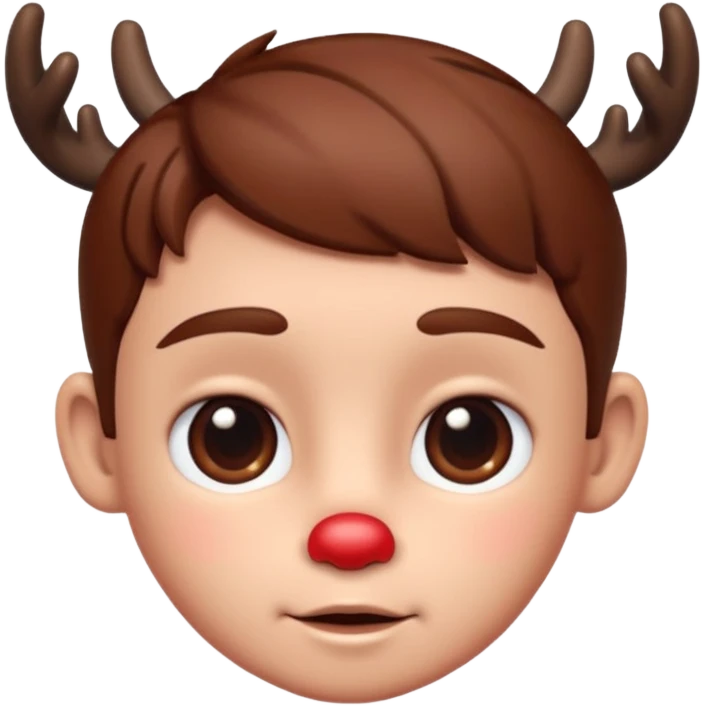 Rudolph cute face emoji for slack simple with hair, like the first one of that most recent message emoji