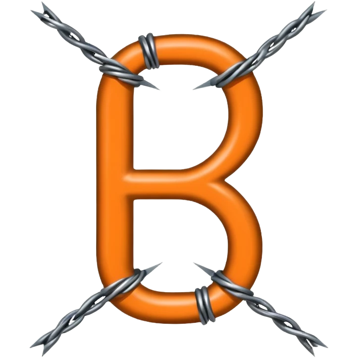 The letter H made of black and silver barbwire emoji