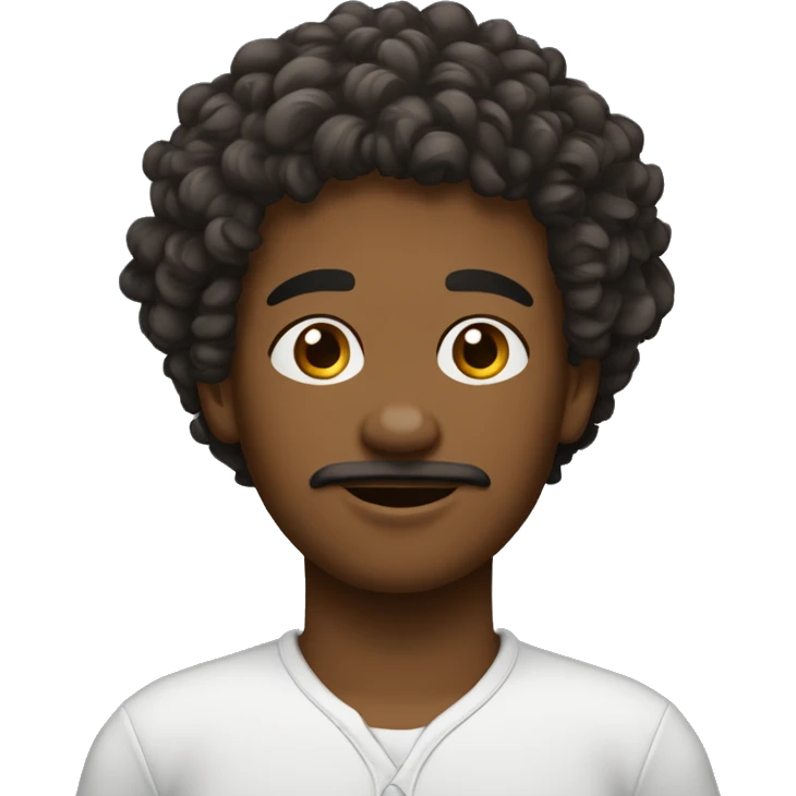 Garçon métisse cheveux bouclés court emoji