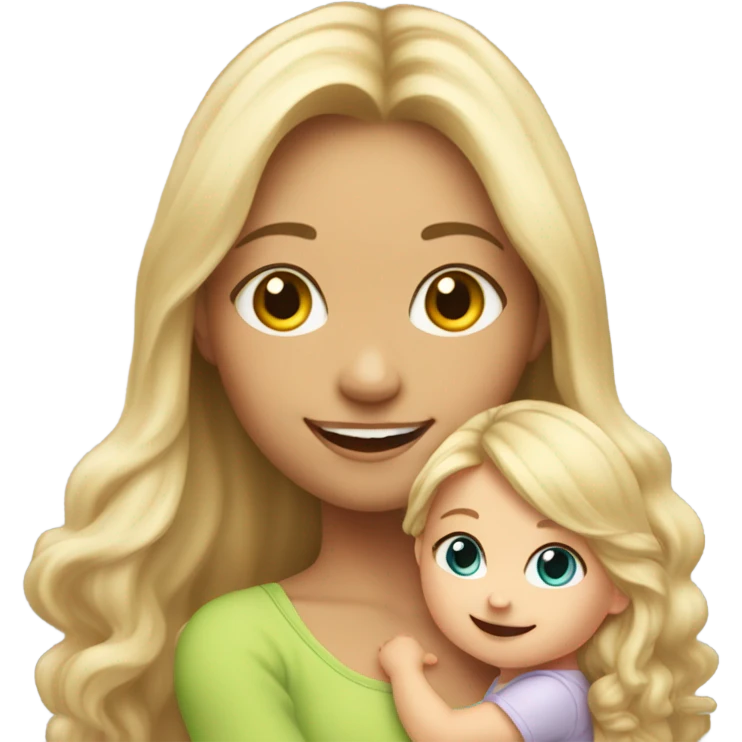 blonde girl and baby girl  emoji