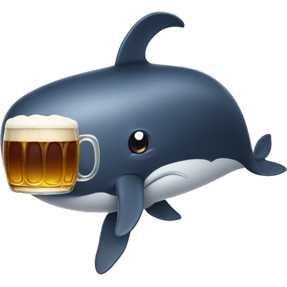 whale with beer belly emoji