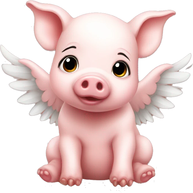Baby pig with wings  emoji