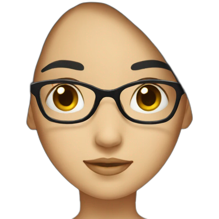 Glasses girl with black hair emoji