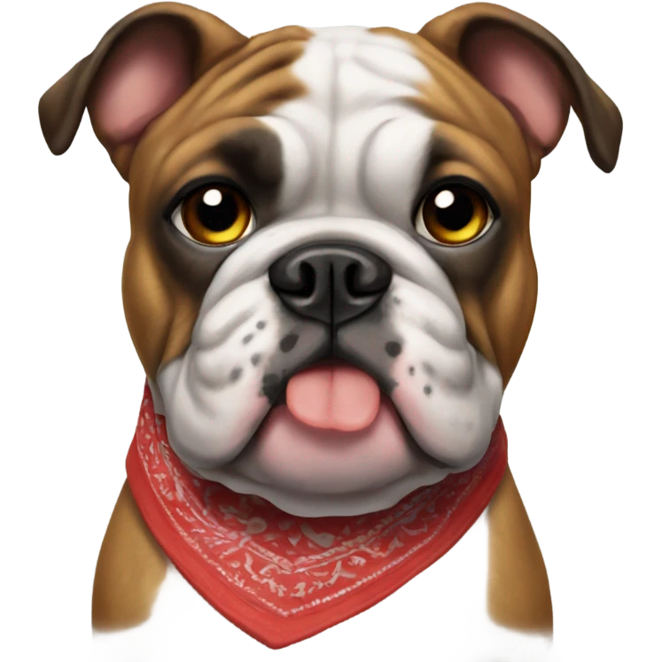 Brindle bulldog with bandana emoji