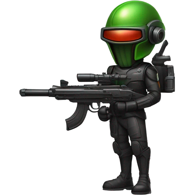 Martian secret service bounty hunter aiming rifle emoji