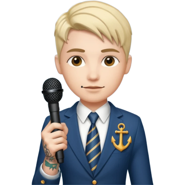 newsroom, anchor with mic emoji