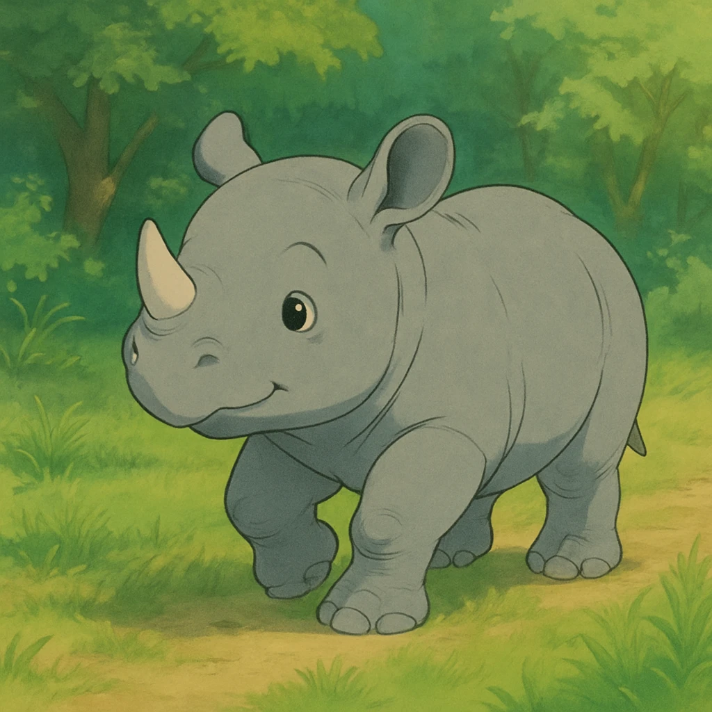 gray baby rhino emoji