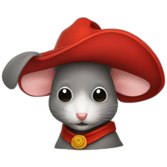 a mouse with a spanish inquisition hat emoji