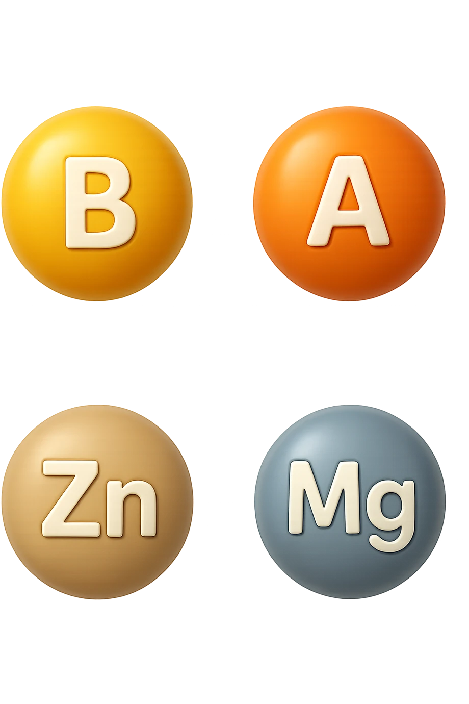 emoji stile iphone in 3d di vitamina B, vitamina A, zinco, magnesio, iperrealistico 4k emoji