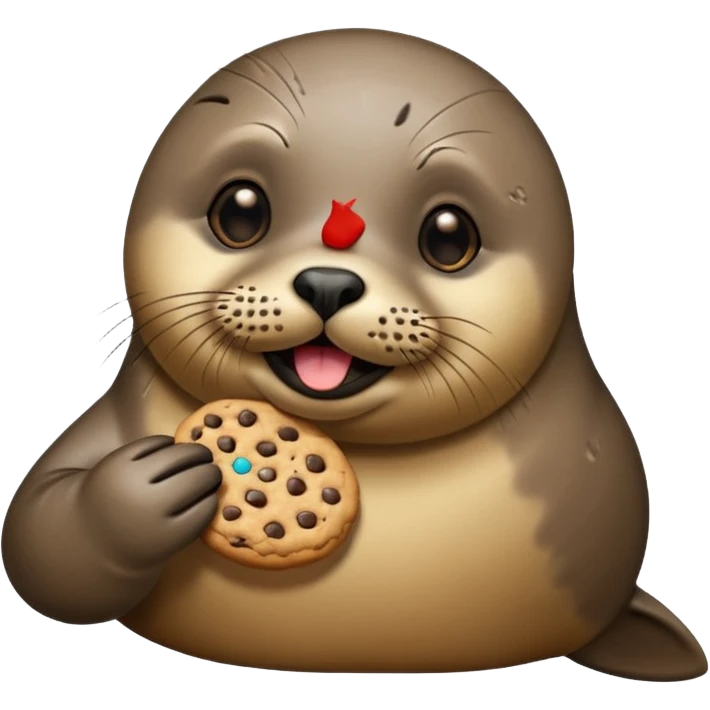 Seal eating a cookie emoji