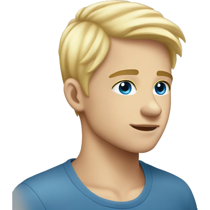 side view emoji blonde hair blue eyes boy emoji