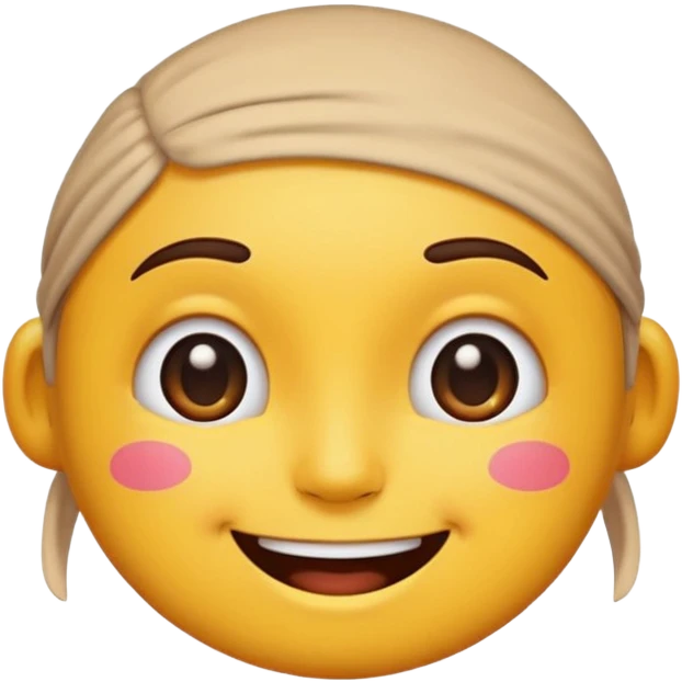 cartoon emoji sticker with a smiling face and sweat on the forehead, colorful and cheerful, no text, suitable for WhatsApp and Instagram emoji