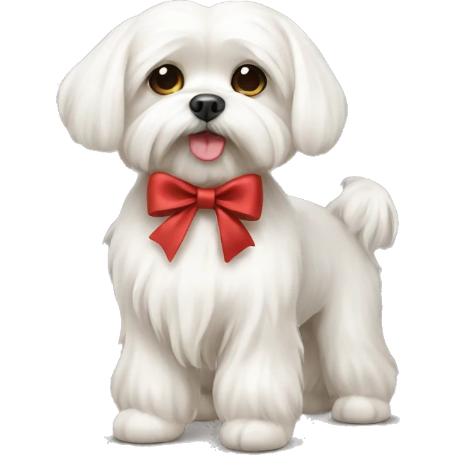Maltese with bow emoji
