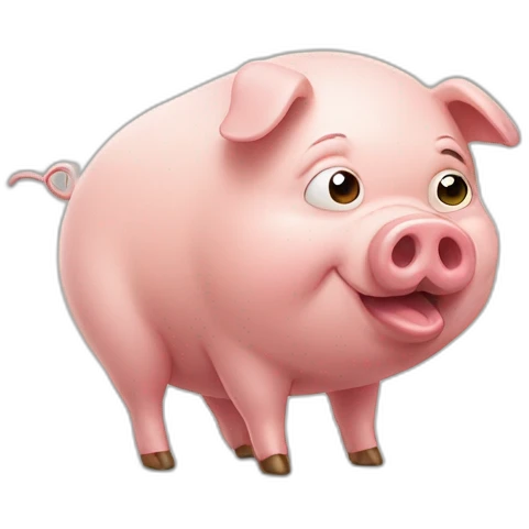 farting pig with fart emoji