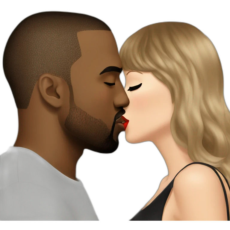 taylor swift and kanye west kissing emoji