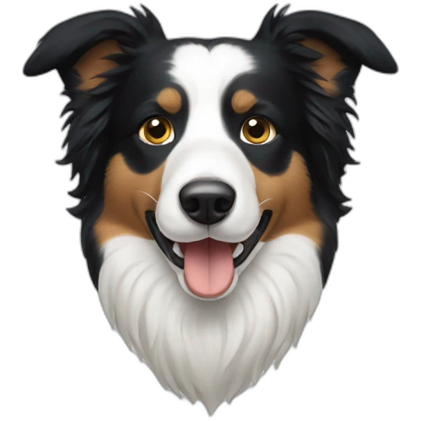 border collie only white emoji