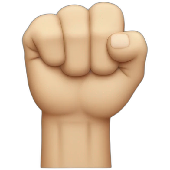 Fist where thumb is tucked into hand emoji