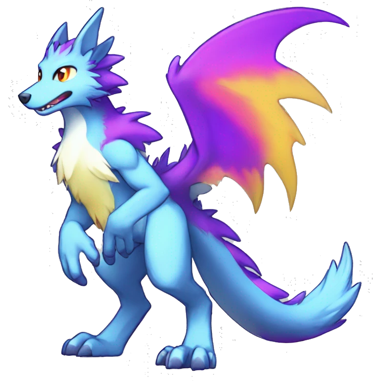 Colorful Shiny Kawaii Sergal FurSona Fakemon Full Body emoji