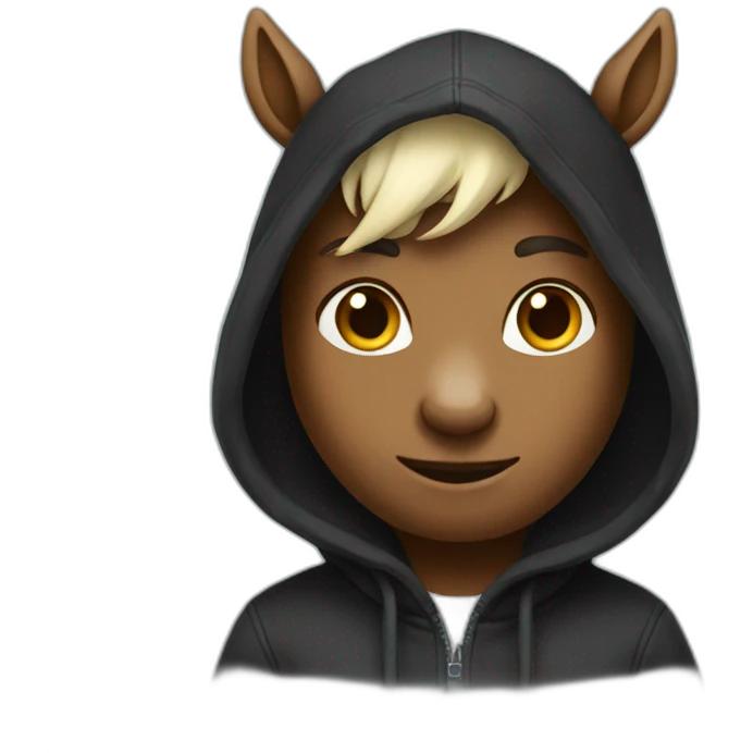 licorn in black hoodie emoji