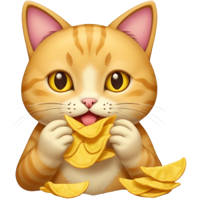 Chat qui mange du chips emoji