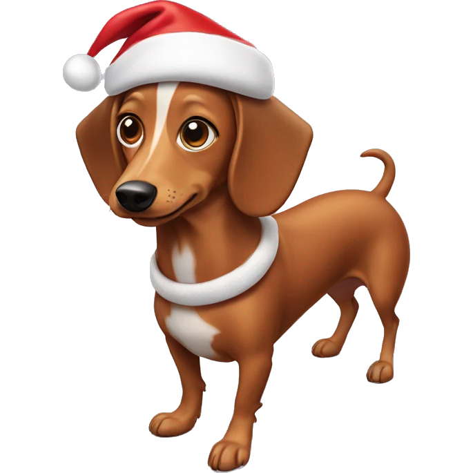 weenie dog with santa hat  emoji