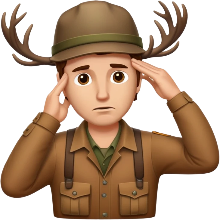 White man deer hunter brown hair facepalm  emoji