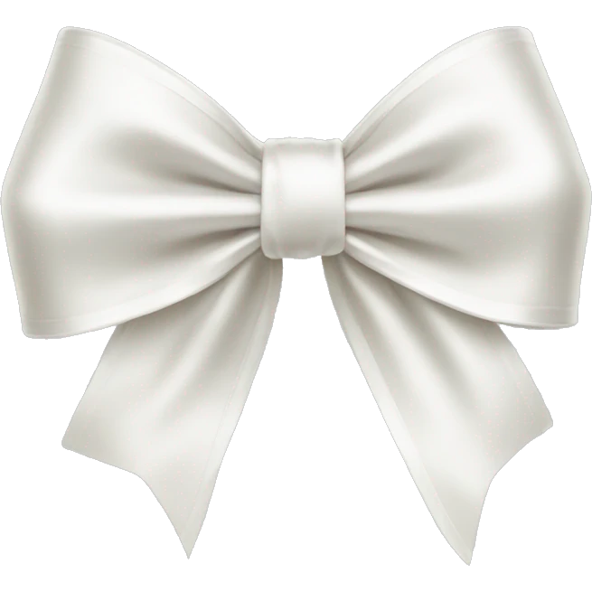 white satin bow emoji