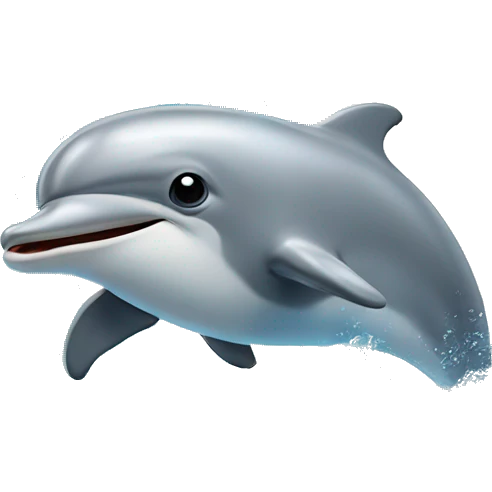 Dolphin jumping through heart shaped water splash emoji