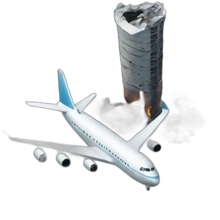 Plane crash in two same towers emoji
