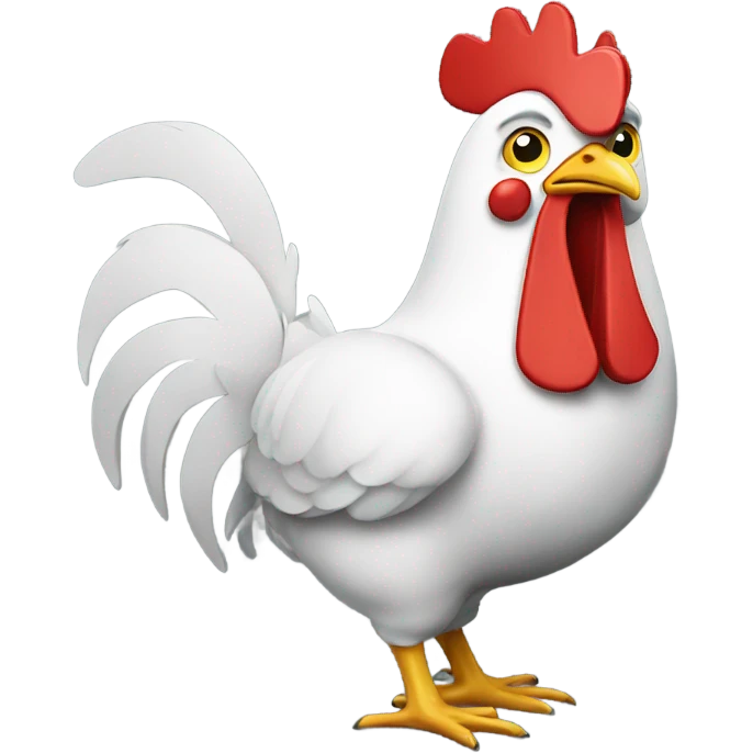 Chicken with a gun emoji
