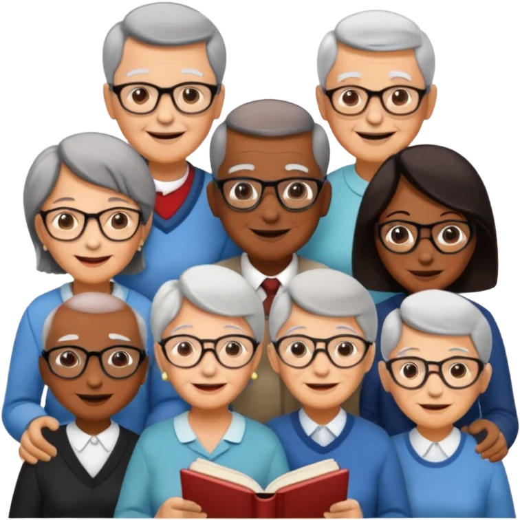 social gathering of old people  hosted by the intellectual journal Dushu in a bookstore emoji