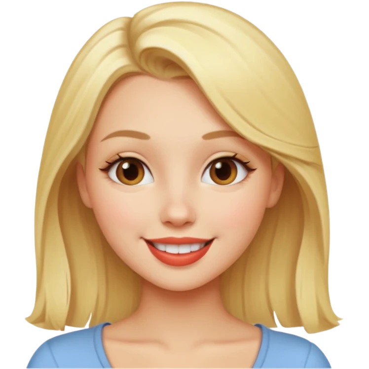 hot blonde girl kissing the camera emoji