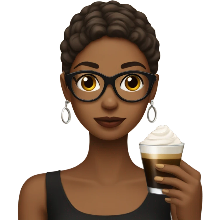 Girl with an espresso martini emoji