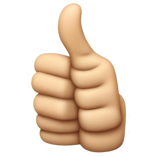 Thumbs up but the finger points forward emoji