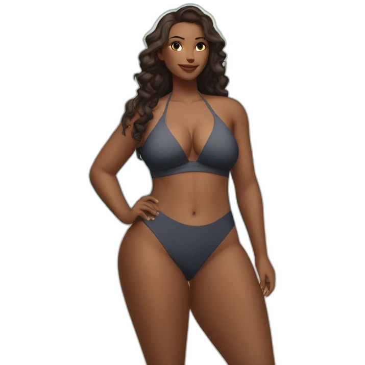 Slim-Thicc woman swimsuit posing (athletic build, perfect body, hourglass figure) emoji