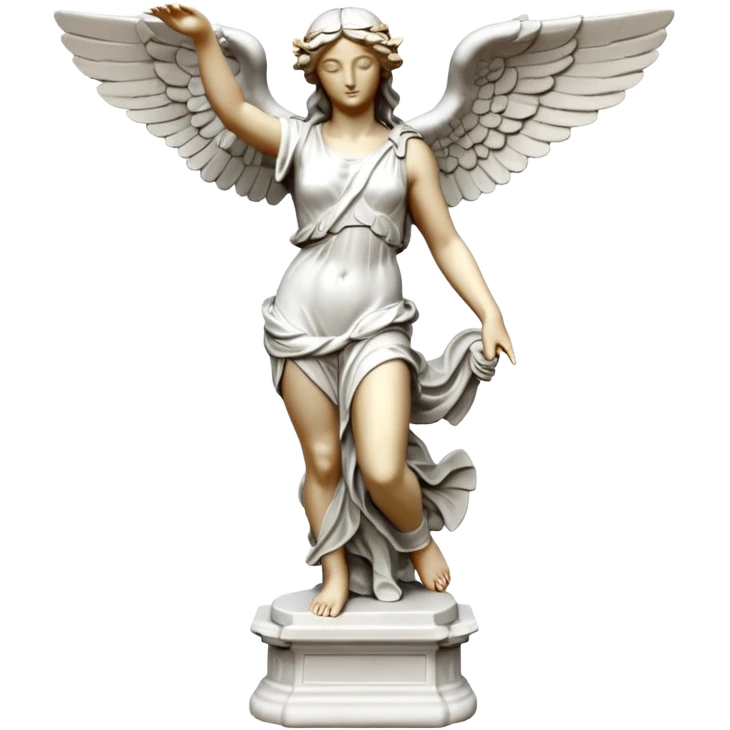 Winged Victory of Samothrace statue with plaster emoji