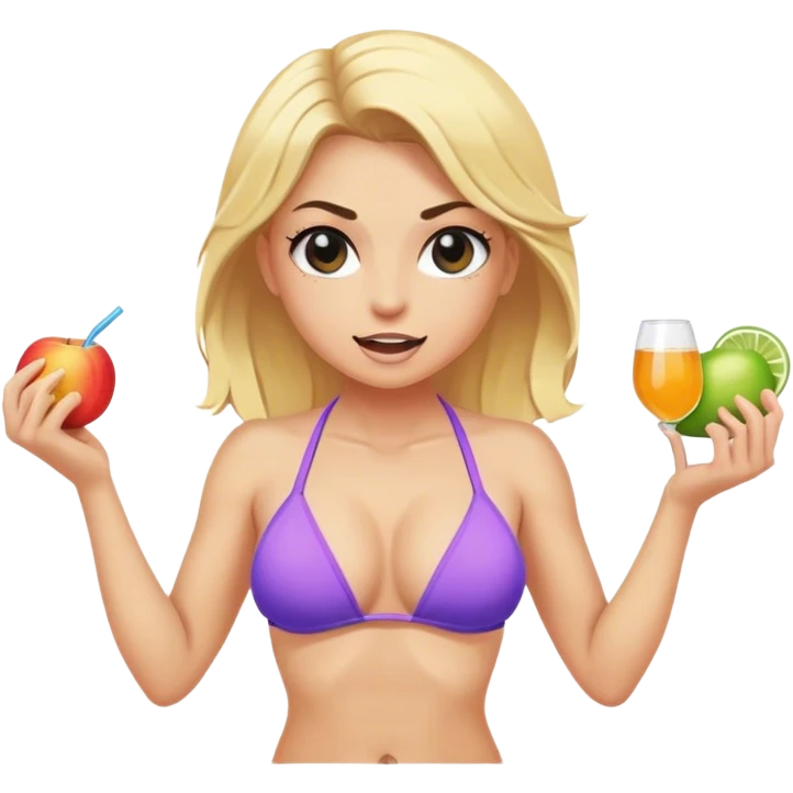 Black-eyed pumped-up blonde in a bikini Black-eyed pumped-up blonde in a bikini emoji
