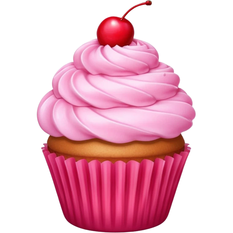 pink cupcake with cherry on top emoji