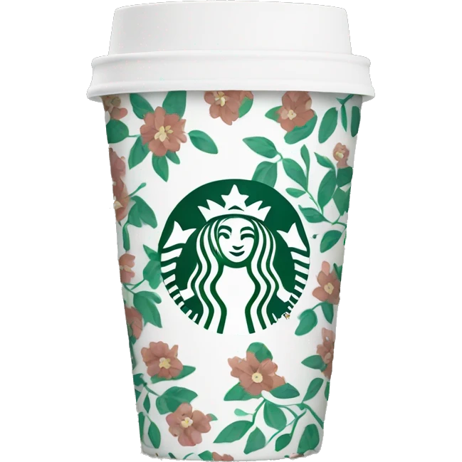 floral patterned starbucks cup emoji
