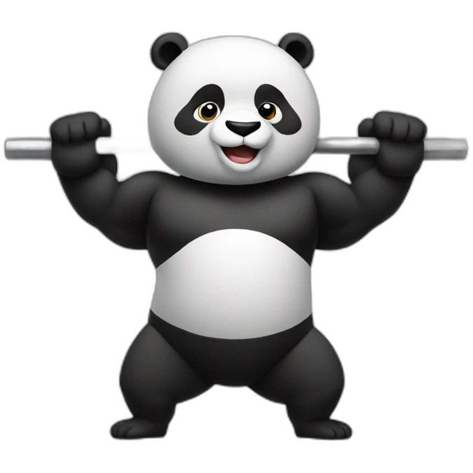 Panda weightlifting  emoji